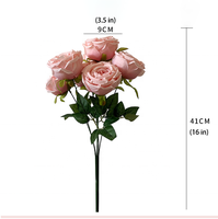 Fabrik-Bestseller 7-Köpfiger Seiden-Kunstblumenstrauß Rosen-Bouquet Hochzeitsdekoration