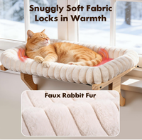 Repose-pieds pour chat sur le rebord de la fenêtre, lit suspendu robuste pour chat avec coussin doux, hamac de repos pour animaux domestiques d'intérieur pour les chats de grande taille