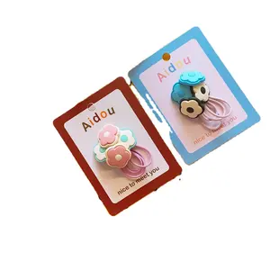 Girl Accessories Kids Soft Rubber Flower Head Rope Hair Ties For Kids Set New Style Elastic Hair Ties For Kids Korean