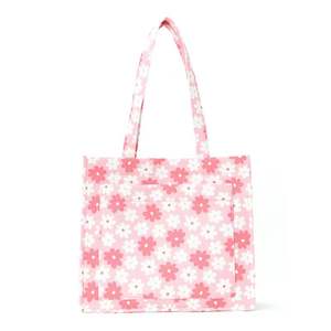 Bolsa de Mano de Lona de Algodón Estampada, Gran Capacidad, Diseño Elegante, de un Solo Hombro, con Lindas Flores, Portátil - Product Image 3