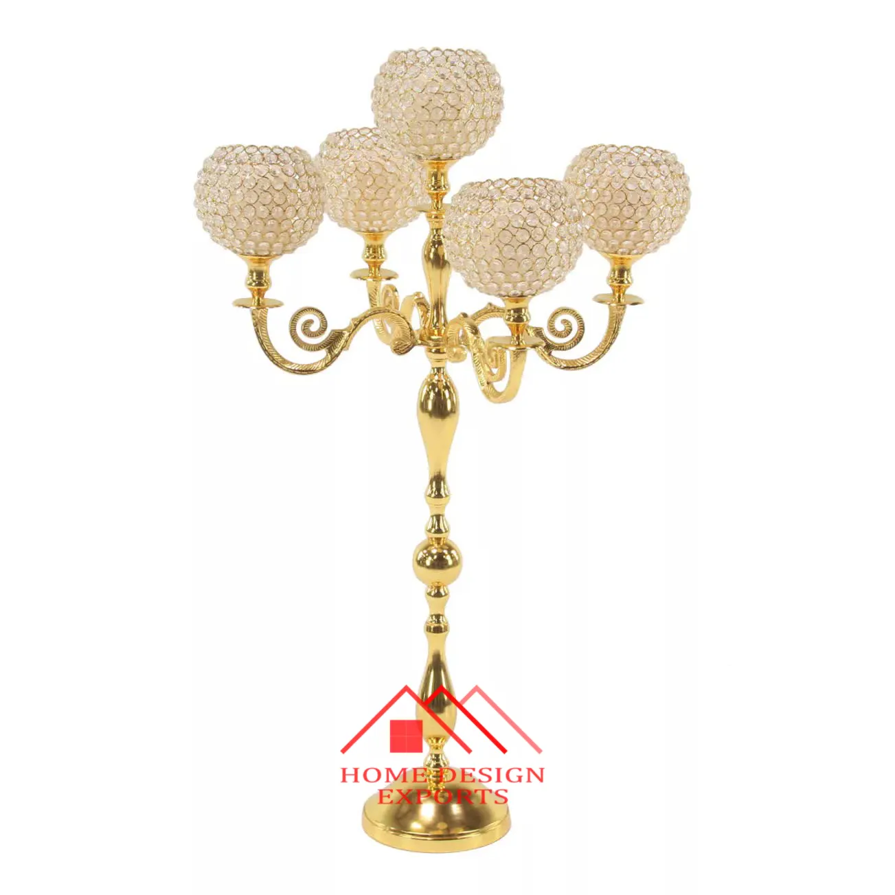 Home Decorative Floor Candelabra With Crystal Ball Votive for Living Room Floor Centerpieces Unique Candelabra for Hotels