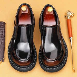 Chaussures Oxford en Cuir Véritable à Lacets pour Hommes, Style Décontracté Habillé, Nouveau Modèle 2025, Design Intemporel, Boucle Tour Britannique, Coupe Large - Product Image 2