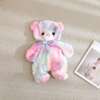 Jouet en peluche ours en peluche rose et vert coloré Songshan Toys, semi-fini sans rembourrage, poupée animale non rembourrée pour bébé, sans fermeture éclair