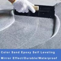 Revêtement de sol époxy PURCOAT à texture granitique, sable coloré, auto-nivelant, finition brillante, durable, fabrication OEM ODM