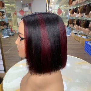 Perruques courtes et droites en cheveux humains 100% naturels, très vendues, perruque mi-lace avec cheveux noirs naturels - Product Image 5