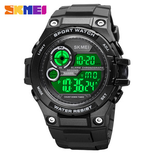 Skmei Men's Digital Sport Watch Black Waterproof Luminous Electronic Watch With Alarm Chronograph And Countdown Timer - Product Image 1