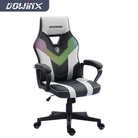 Échantillon gratuit de chaise de bureau multifonctionnelle RGB pour le jeu, avec accoudoirs rembourrés, en cuir, chaise gamer