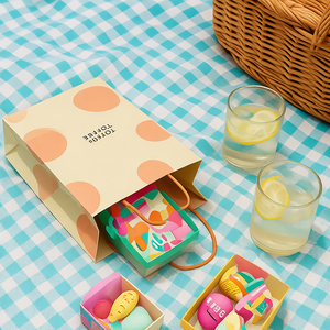 Bolsas de papel con estampado de animales de dibujos animados creativos personalizados para patatas fritas paquete biodegradable regalo helado con 1 bolsa de papel para helado - Product Image 2