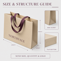 Recycled Paper Bag 350GSM Paperboard Ribbon Handle Custom Logo Wholesale for Apparel Retail Packaging Recycled Materials