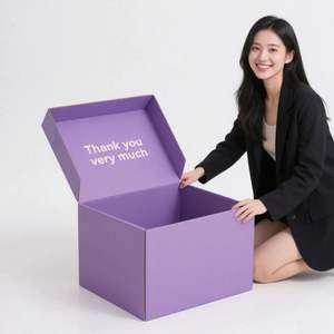 Extra <b>Large</b> Hard Rigid Cardboard Recycled Materials High-End Magnetic Closure Custom Gift Flip Clothing Package Matt Embossing - Product Image 5