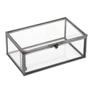 Caja de Recuerdos de Vidrio Ecológica y Libre de Plomo con Bordes Metálicos Resistentes para Almacenamiento de Accesorios Pequeños y Colecciones Personales - Product Image 2