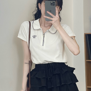 Polo de manga corta de marca de diseñador para mujer, camisetas informales cómodas a la moda de verano, proveedor OEM de alta calidad - Product Image 2