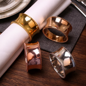 Wholesale Luxury Gold Bead Napkin <b>Rings</b> Iron Metal Table Decoration Elegant Party Wedding Dining Accessories - Product Image 3