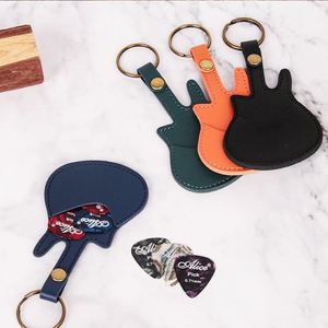 Llavero Porta Púas de Guitarra de Cuero PU con Forma de Guitarra, Estuche para Plectros, Bolsa de Almacenamiento, Llavero Porta Púas para Regalos - Product Image 1