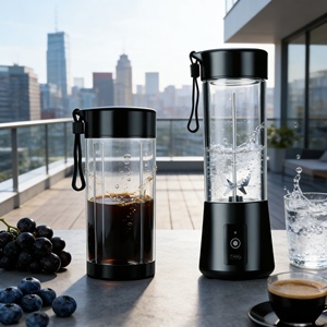 Licuadora Portátil USB-C de 400 ml, Libre de BPA, Silenciosa, para Hacer Smoothies, 2 en 1, para Auto, Gimnasio, Uso en Exteriores, Funciona con Batería, Resistente - Product Image 3