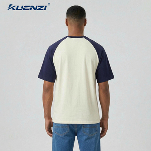 Camisetas Unisex de Algodón Orgánico 100% de 200 GSM, con Logotipo Personalizado, Tallas Grandes, Manga Raglán, Estilo Waffle, Color Sólido, Estilo <span class=keywords><strong>Chino</strong></span> - Product Image 5