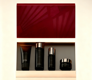 Impression de logo personnalisée rouge, papier carton gris recyclable, boîte couvercle ciel et terre, cosmétiques, accessoires, emballage cadeau - Product Image 1