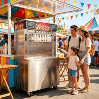 Machine à glace molle de bureau 5+2 saveurs mélangées, mini, haute qualité, 7 saveurs, petite machine à glace molle automatique