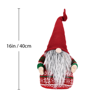 Gnome de Noël en peluche rouge foncé à chapeau plié, avec barbe grise et pull en tricot Fair Isle, pour décoration de cheminée nordique, en gros