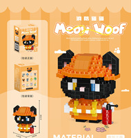 Kit de Mini Bloques de Construcción de Modelos de Animales de Dibujos Animados de Gato y Perro Escala 1:72 Nano Micro Bloques para Mayores de 14 Años Linda Decoración de la Suerte para Navidad y Año Nuevo