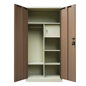 Modern Steel 2-Door <b>Storage</b> <b>Wardrobe</b> with Clothes Hanger for School Metal Amoires Closet Cheap Metal Cabinet - Product Image 2