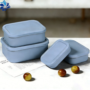 Silicone <b>Lunch</b> <b>Box</b> Rectangle With Lid Food Storage Container Microwave Safe For School Meal Prep - Product Image 2