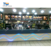 Luxe Long acrylique jus café Fast Food boîte de nuit Bar comptoir Design avec chaises