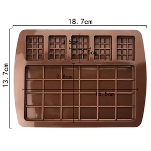 Factory 3D Non Stick Double Rectangle Silicone Baking Fondant Cake <b>Sweet</b> Waffle Bakeware Tray Chocolate <b>Moulds</b> Mold - Product Image 6