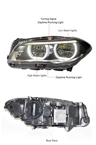 Fari anteriori Full LED con Angel Eye in stile LCI per BMW Serie 5 F10 <span class=keywords><strong>F18</strong></span> & M5 (2011-2017) - Modello CCTC 520i 535i 525i - Product Image 4