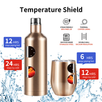 Set Hadiah Botol Air Vakum Isolasi Stainless Steel 304 dengan 1 Flask Vakum + 2 Mug Telur, Kustomisasi Logo Tersedia