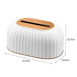 Boîte à mouchoirs élégante blanche avec base à ressort, polyvalente pour la maison et le salon, pratique - Product Image 4