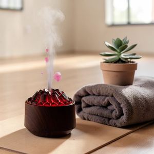 Diffuseur d'huiles essentielles moderne 300 ml pour usage au bureau, éclairage d'ambiance sept couleurs, sécurité - Product Image 1