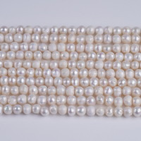 5-6mm Blanc Akoya Rond Naturel Perle D'eau Douce Brins Pas Cher En Gros Perles