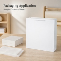 Sac cadeau en papier blanc avec poignées en corde torsadée, emballage de vente au détail pliable pour événements, boutiques et présentation de marques