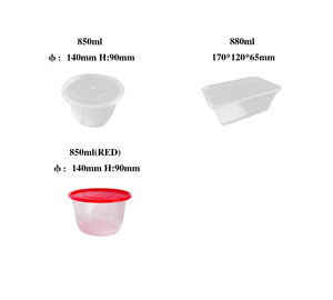 Mangkuk Makanan Bulat Plastik PP Transparan Sekali Pakai dengan Tutup, Kotak Makan Siang Persegi Aman untuk Microwave, Wadah Makanan - Product Image 4