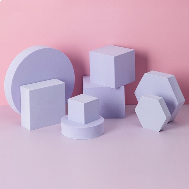 8 in 1 Different Sizes Geometric Cube Solid Color Photography Photo Background Table Shooting Foam Props