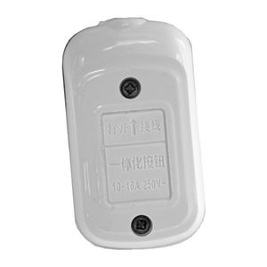 Interrupteur à bouton-poussoir 10-16A 250V AC, bouton intégré pour ventilateur de plafond, commande d'éclairage de chevet - Product Image 1