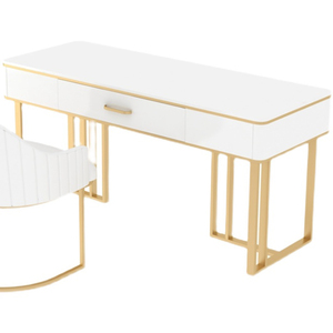 Tavolo e Sedie per Consultazioni Mediche in Stile Moderno e Lussuoso, Scrivanie per Ufficio in Metallo per Saloni di Bellezza e Uffici - Product Image 6