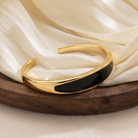 Bracelet jonc ouvert en alliage doré, style minimaliste, coquillage, feuille, fleur, accessoires de bijoux tendance pour femmes