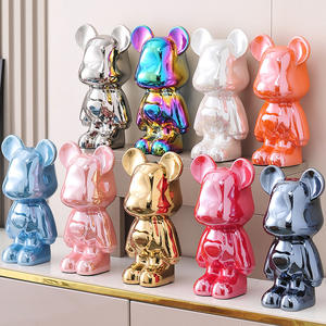 卸売りカスタマイズ可能なグレーズドセラミックベア像手作り動物彫刻家庭用ガーデン装飾メーカー一括注文 - Product Image 2