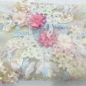 ドレス用装飾刺繍レースパッチカスタム刺繍レースパッチ