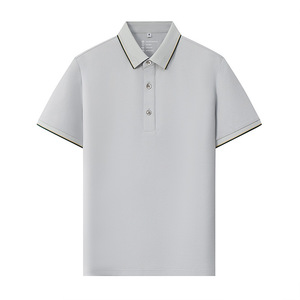 Camisa Polo de Color Sólido, Poliéster, Manga Corta, Ribete en Contraste, Uso Diario - Product Image 2