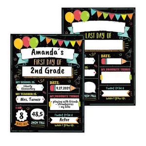 First and Last Day of School Blackboard Signs Reusable First Day of Preschool Wood Chalkboard Sign
