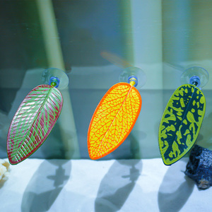 RTS Snelle Levering 10cm Vechtvis Zwemvlieg Vis Rustplaats Kunststof Blad met Zuignap voor Visbak Aquarium Decoratie Accessoires - Product Image 4