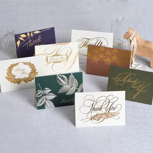 Il saluto di nozze in lamina d'oro di lusso dal Design personalizzato ha un biglietto di ringraziamento per gioielli con busta bianca con Logo per la tua carta di acquisto