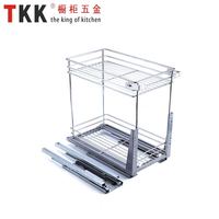 Gabinete de cocina de acero inoxidable personalizado TKK, cesta de alambre para tirar de almacenamiento, diseño moderno, despensa, estante de especias organizado, accesorios