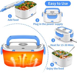 Home and Car Use Safe Stainless Steel Portable Electric <b>Lunch</b> Box Food Warmer / Self Heat Electric LunchBox - Product Image 4