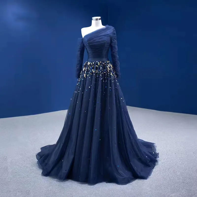 Encuentre el mejor fabricante de vestidos de gala azul marino y vestidos de gala azul el mercado hablantes de spanish en
