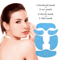 Masque en film de collagène dissolvable en gros, marque privée, lot de 6, soluble dans l'eau, nano-raffermissant, liftant, pour le visage, le front, les yeux et le cou