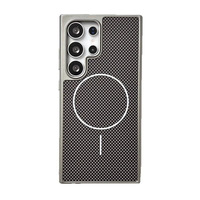 Étui de téléphone magnétique antichoc en fibre de carbone texturée mate pour Samsung S25 Ultra S24 Ultra S23 Plus